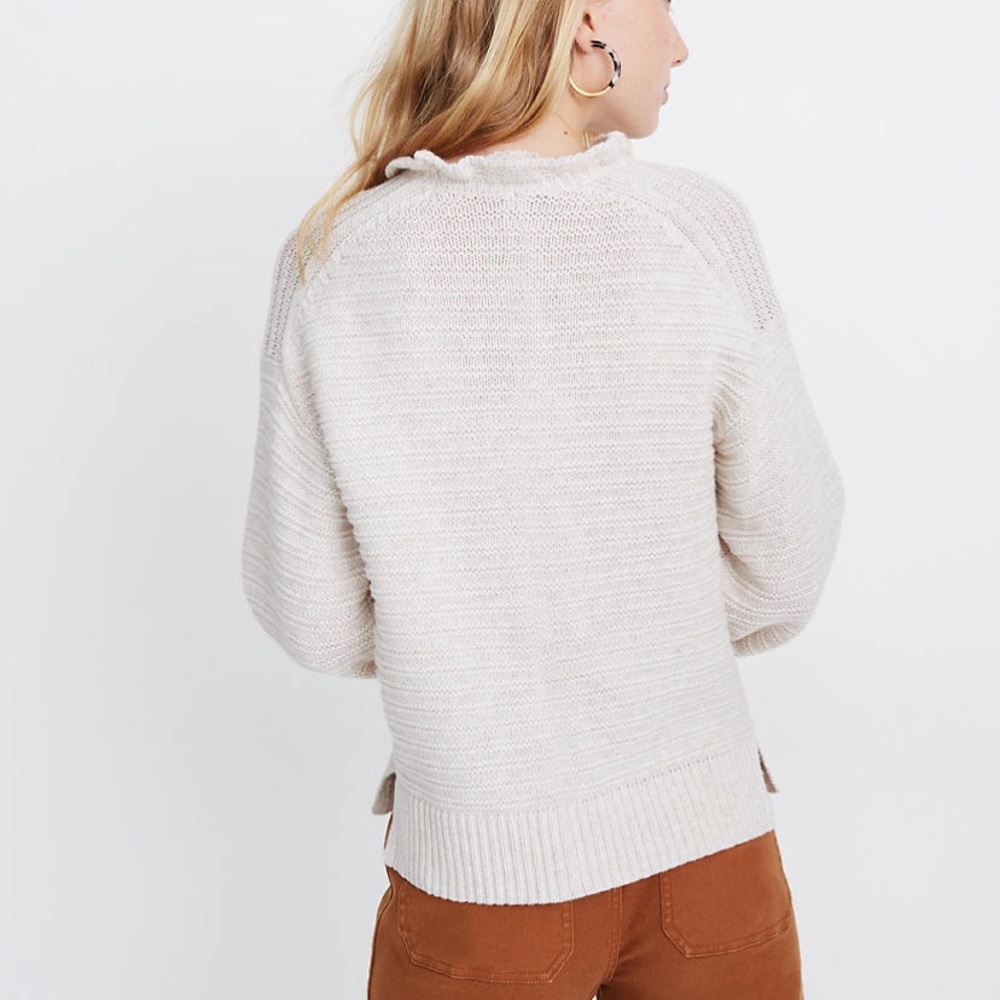 Madewell Ruffle-neck Pullover Sweater - Picture 3 of 8